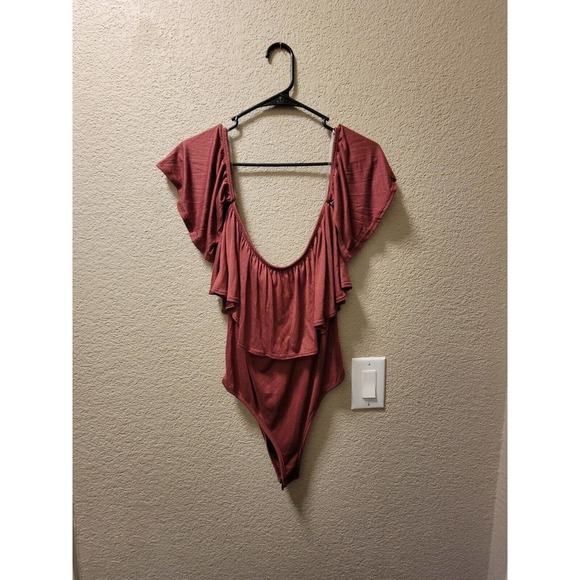 NWT ELH Studio Off The Shoulder Bodysuit Brown Size XL - Picture 2 of 5